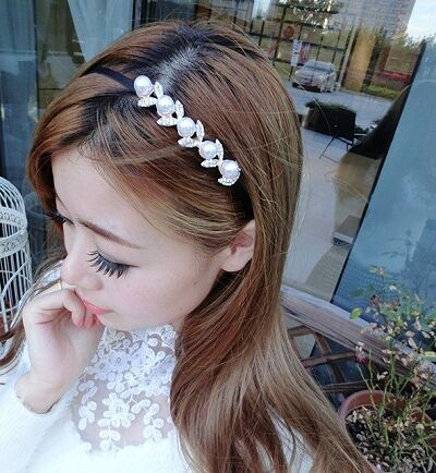 地球最低价韩版细镶钻珍珠发箍 头箍韩国 水钻简约甜美发卡