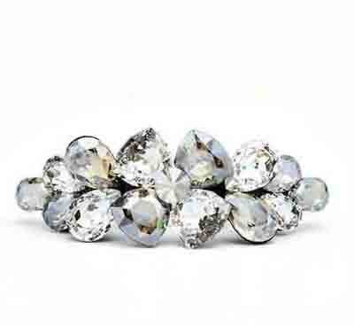 韩国手工马尾弹簧夹发夹头饰水钻水晶顶夹一字夹子