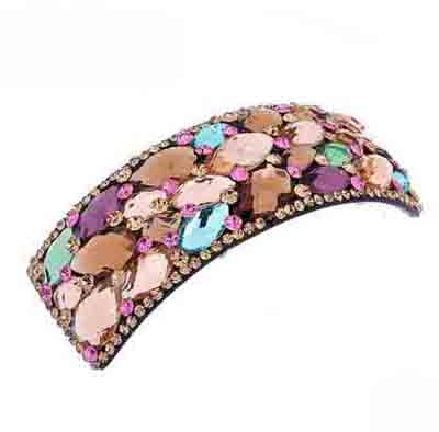 韩国手工马尾弹簧夹发夹头饰水钻水晶顶夹一字夹子