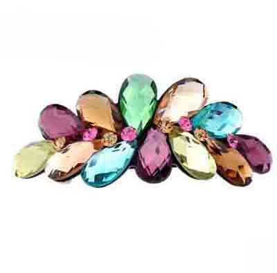 韩国手工马尾弹簧夹发夹头饰水钻水晶顶夹一字夹子