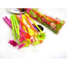 韩版创意蝶恋花中性笔可爱小草软硅胶造型签字笔