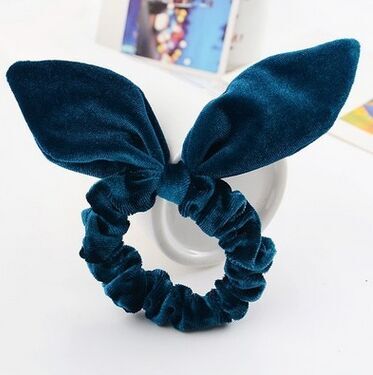 复古天鹅绒布兔耳朵发绳