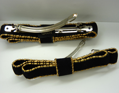 出口韩国阿吉豆同款黑色发饰马尾夹弹簧夹	