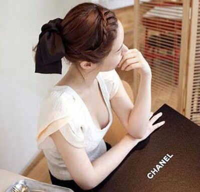 丝绸贡缎发夹头饰顶夹发卡马尾弹簧夹