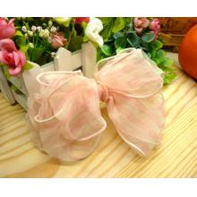 韩国发饰复古网纱欧根纱蕾丝蝴蝶结弹簧夹2元店爆款	