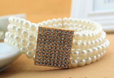 四排珍珠腰带松紧腰封