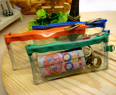 加厚pvc金扣透明化妆包零钱包 收纳包