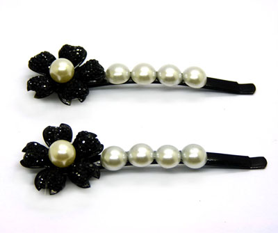 蝴蝶结合金镶钻发夹饰品对夹