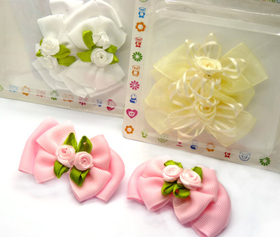 2个装手工蝴蝶结品牌原创韩国边夹发卡头饰品发饰	