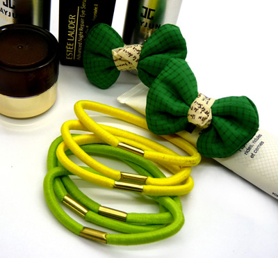 最新组合6+2蝴蝶结压夹皮筋套装	