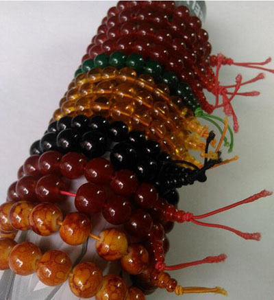 直径0.8cm仿玛瑙佛珠手链 