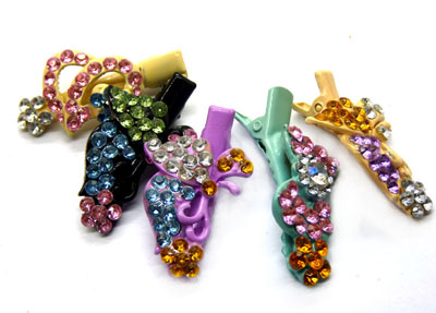 蝴蝶结鸭嘴夹韩国水钻压夹