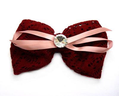 新款热卖布艺蝴蝶结发夹 弹簧夹厂家批发