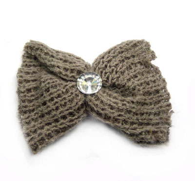 新款热卖毛线蝴蝶结发夹 弹簧夹厂家批发	