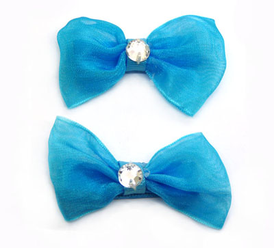 一对装新款儿童蝴蝶结彩色发夹