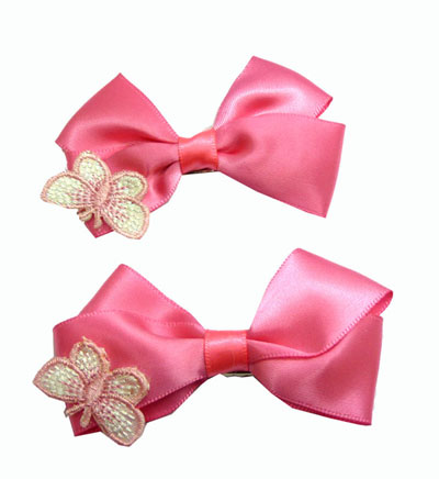 一对装 供应韩版时尚布艺蝴蝶结发夹发饰