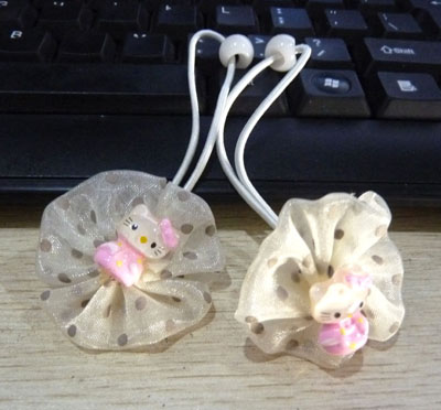 小女孩 发扎 公仔彩色AB点点卡通皮筋