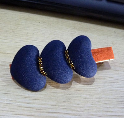 韩版可爱布艺心连心吊钻压夹