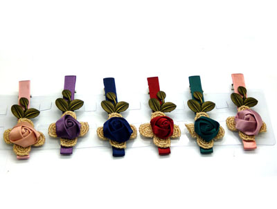 新款布艺花朵发夹压夹