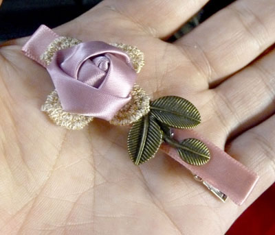 新款布艺花朵发夹压夹