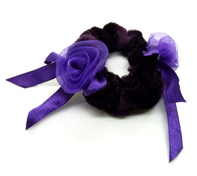 绒布花朵花环头饰 