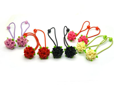 一对亚克力糖果色果冻球发圈 米奇球球头绳 混款发绳皮筋