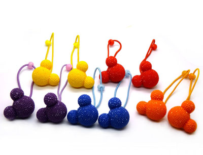 一对亚克力糖果色果冻球发圈 米奇球球头绳 混款发绳皮筋