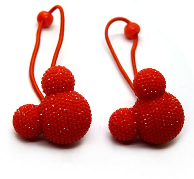 一对亚克力糖果色果冻球发圈 米奇球球头绳 混款发绳皮筋