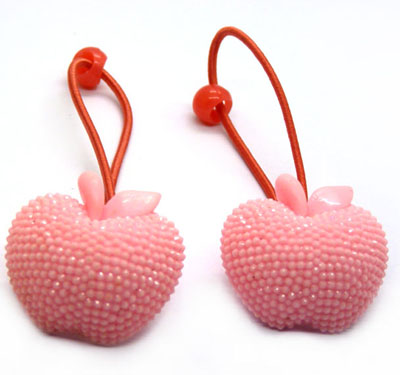 一对亚克力糖果色果冻球发圈 米奇球球头绳 混款发绳皮筋