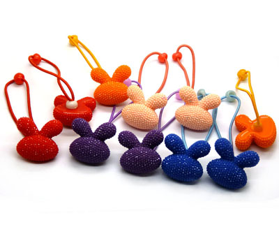 一对亚克力糖果色果冻球发圈 米奇球球头绳 混款发绳皮筋