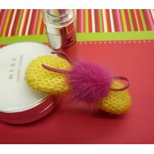 儿童发夹单球绒球压夹（混色）
