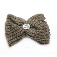 新款热卖毛线蝴蝶结发夹 弹簧夹厂家批发	