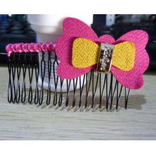 布艺蝴蝶结甜美发梳混批