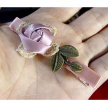 新款布艺花朵发夹压夹