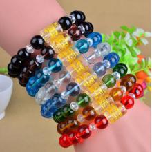 厂家供应10mm 玻璃仿玛瑙手链 六字真言手串